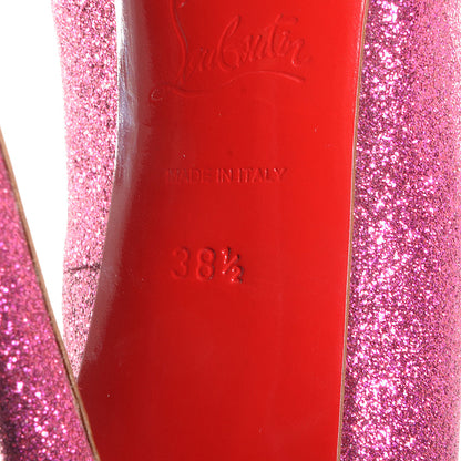 Christian Louboutin Glitter Mini Lady Lynch 120 Pumps 38.5 Fuxia 5 of 5