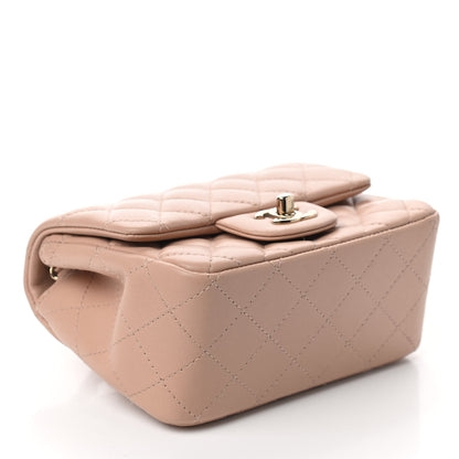 Chanel Lambskin Quilted Mini Square Flap Beige 4 of 10
