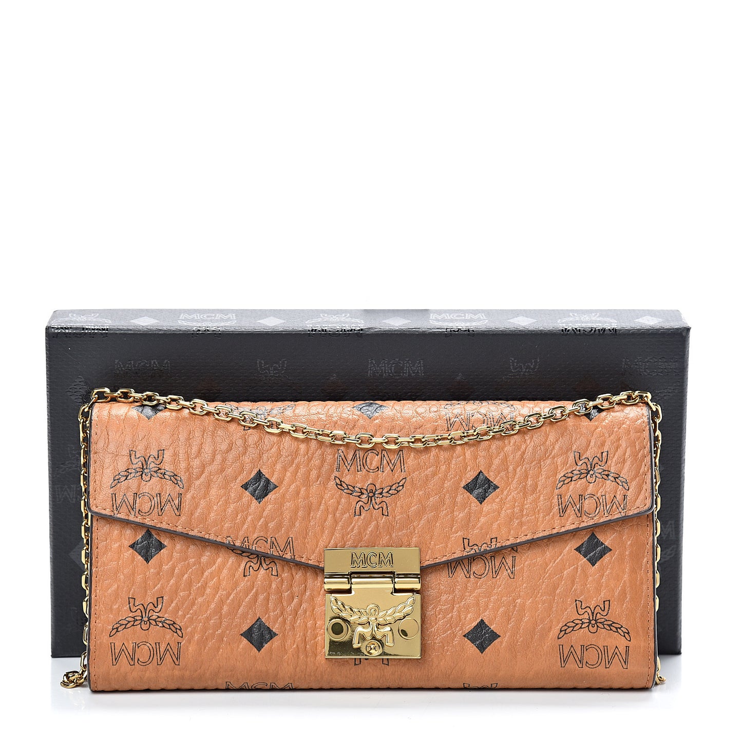 Visetos Large Patricia Wallet On Chain Cognac