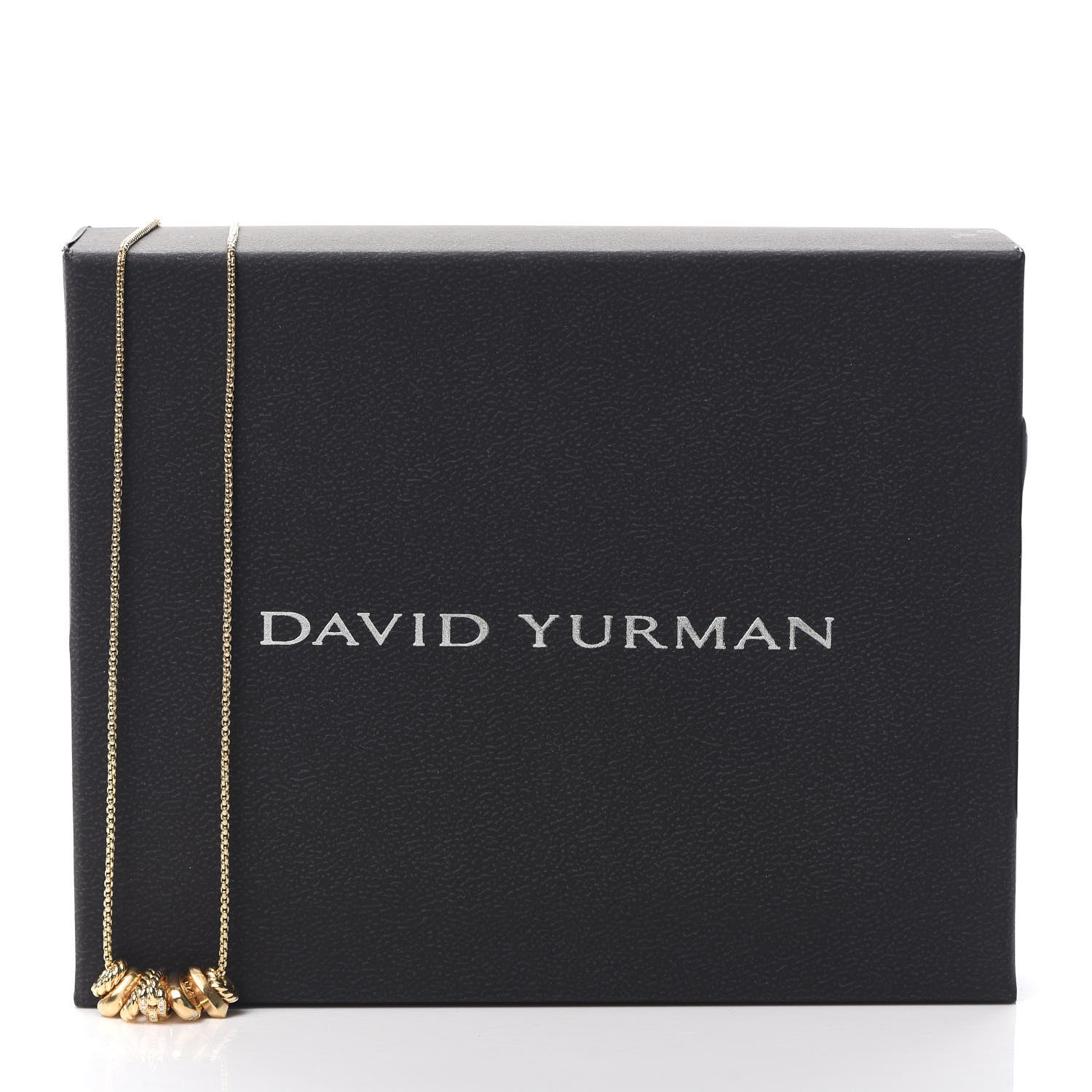 David Yurman 18K Yellow Gold Diamond Stax Rondelle Pendant Necklace 5 of 5