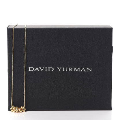 David Yurman 18K Yellow Gold Diamond Stax Rondelle Pendant Necklace 5 of 5