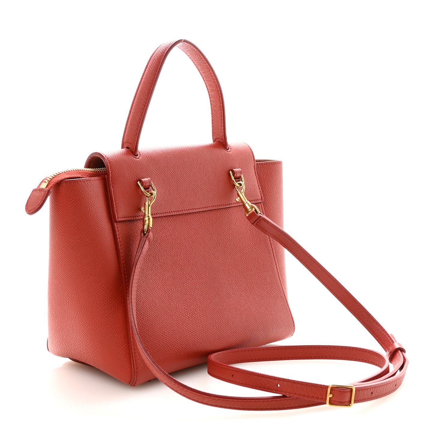 Grained Calfskin Nano Belt Bag Coral