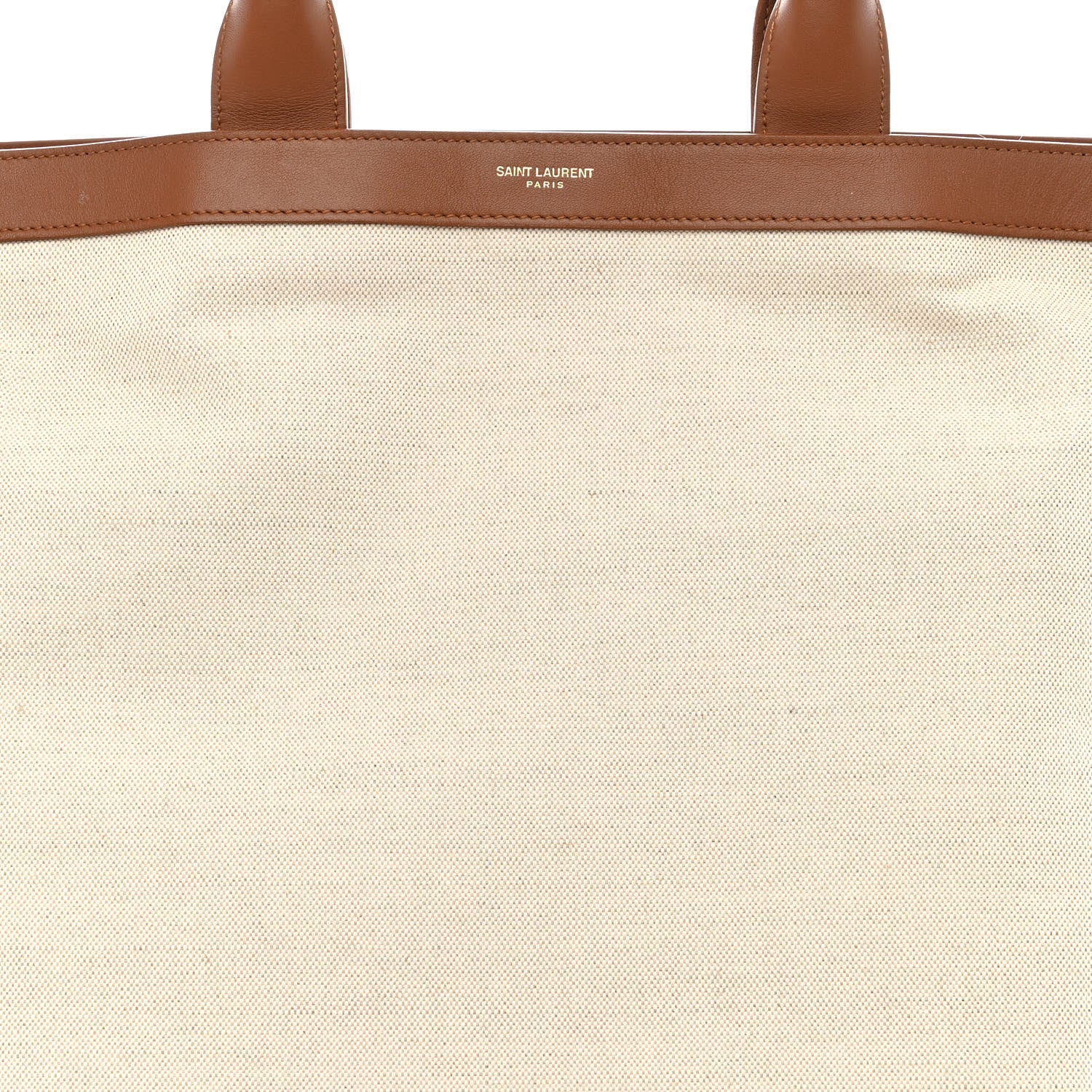 Saint Laurent Calfskin Linen Two Tone Cabas Tote Beige 8 of 10