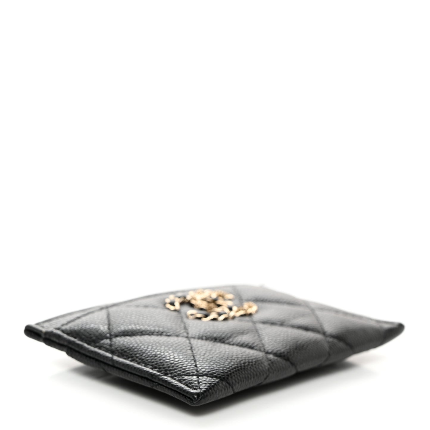 Caviar Quilted French New Wave Card Holder Black