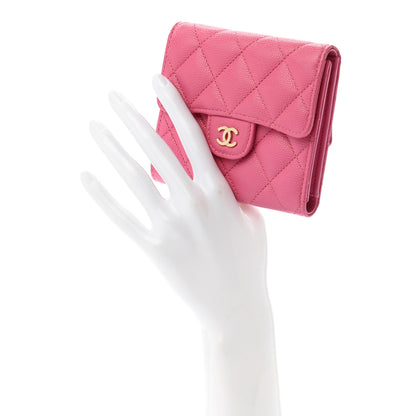 Chanel Caviar Quilted Compact Flap Wallet Pink 2 of 8