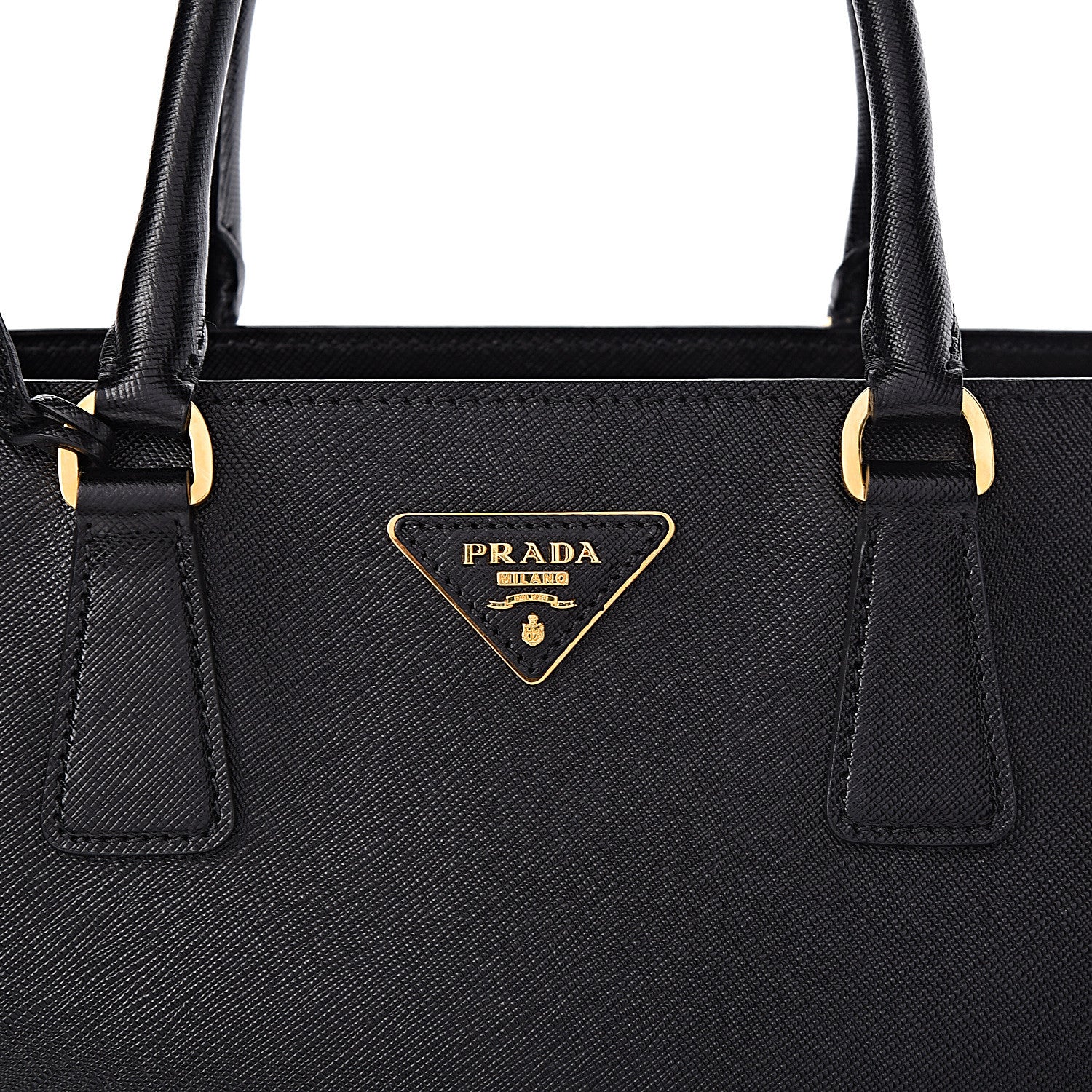 Prada Saffiano Lux Large Top Handle Open Tote Black 9 of 11