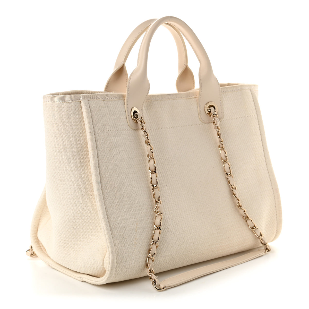 Mixed Fibers Small Deauville Tote White