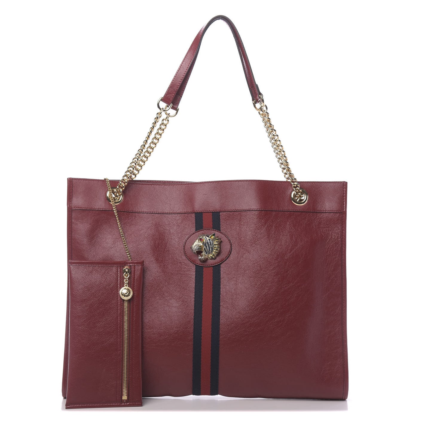Calfskin Large Rajah Chain Tote Romantic Cherry