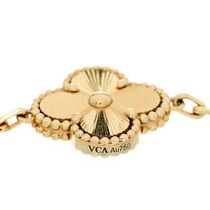 Van Cleef & Arpels 18K Yellow Gold 5 Motifs Guilloche Vintage Alhambra Bracelet 4 of 5