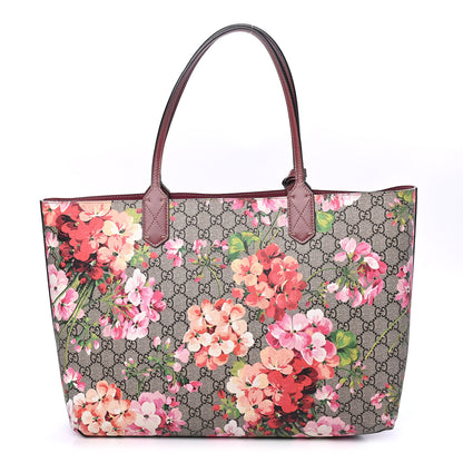 Gucci GG Supreme Monogram Blooms Medium Reversible Tote Beige Multicolor Dry Rose 1 of 11