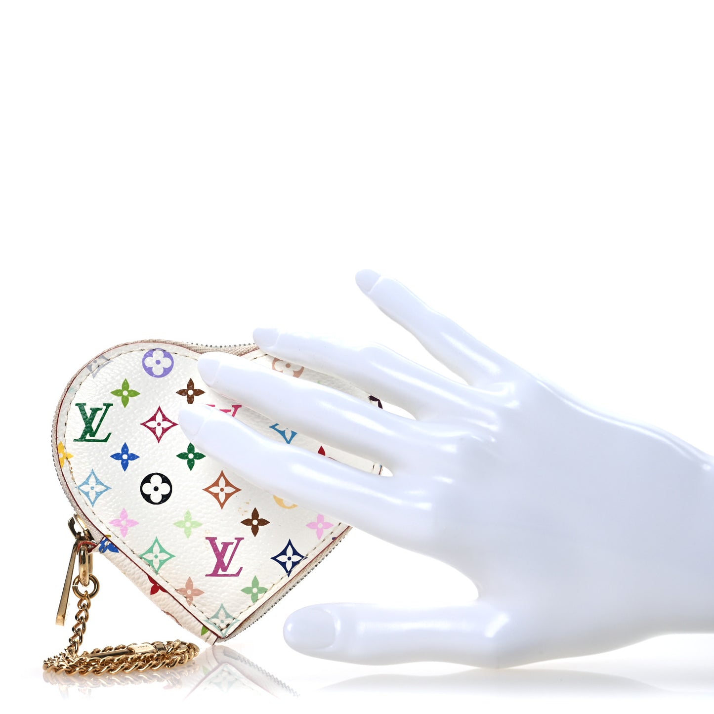 Monogram Multicolor Coeur Heart Coin Purse White