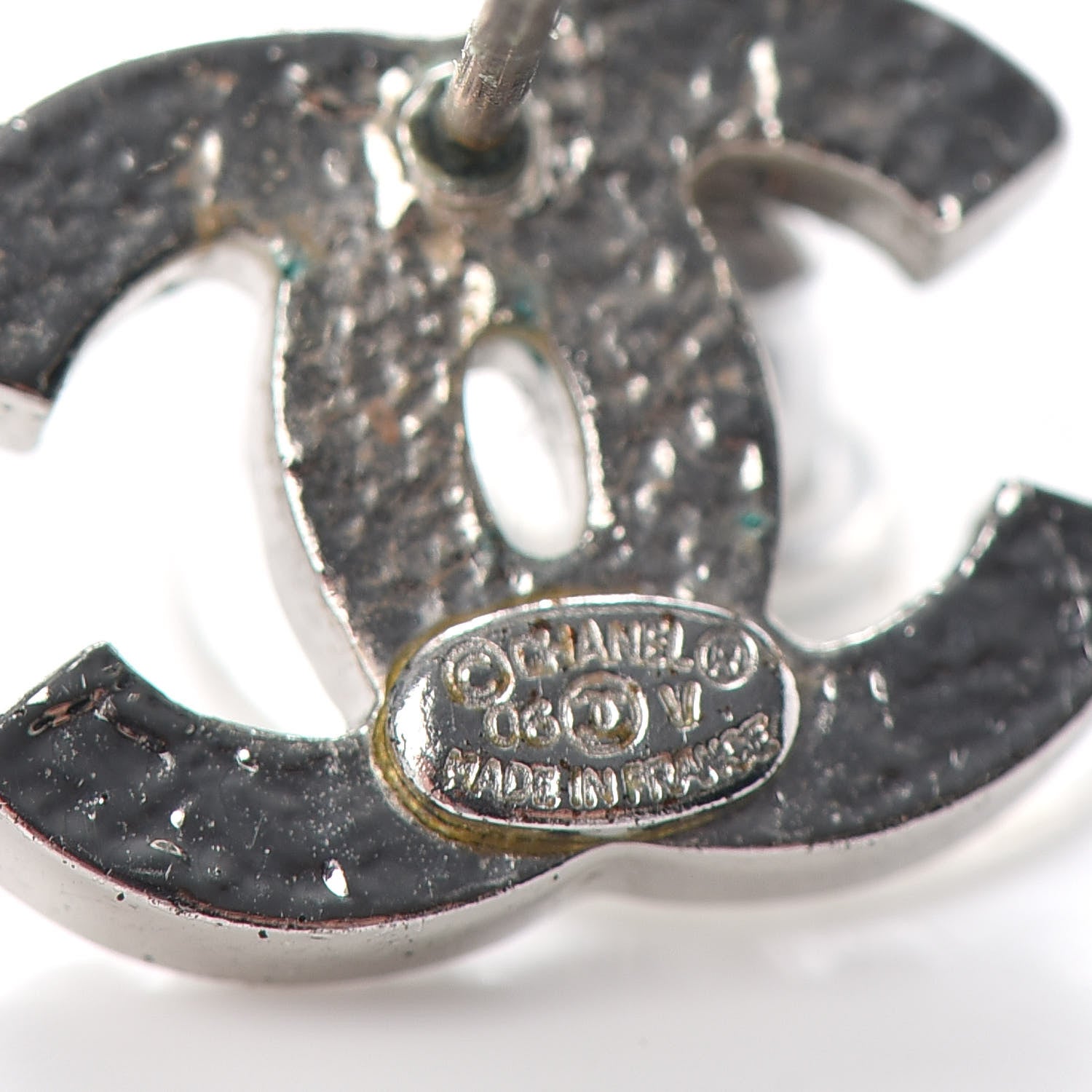Chanel Crystal CC Earrings Silver 4 of 4
