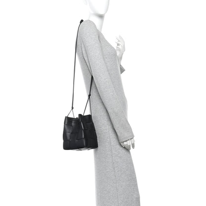 Bottega Veneta Nappa Maxi Intrecciato Small Cassette Bucket Bag Black 2 of 9