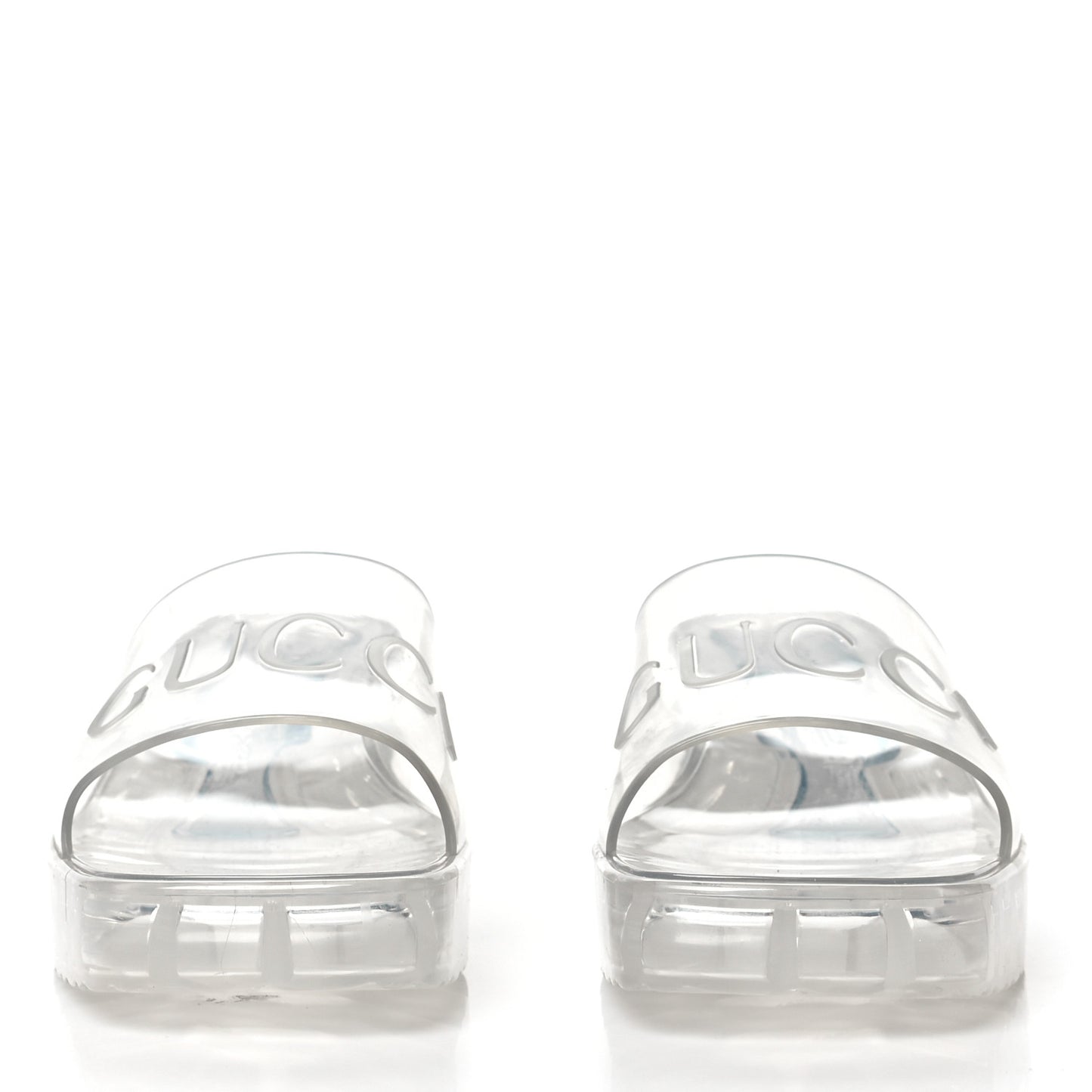 Rubber Gucci Logo Womens Platform 20/60mm Slide Sandals 39.5 Transparent