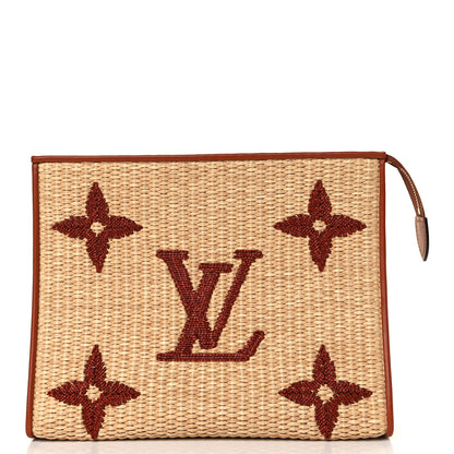 Louis Vuitton Raffia Monogram Giant Toiletry Pouch 26 Tan 1 of 6