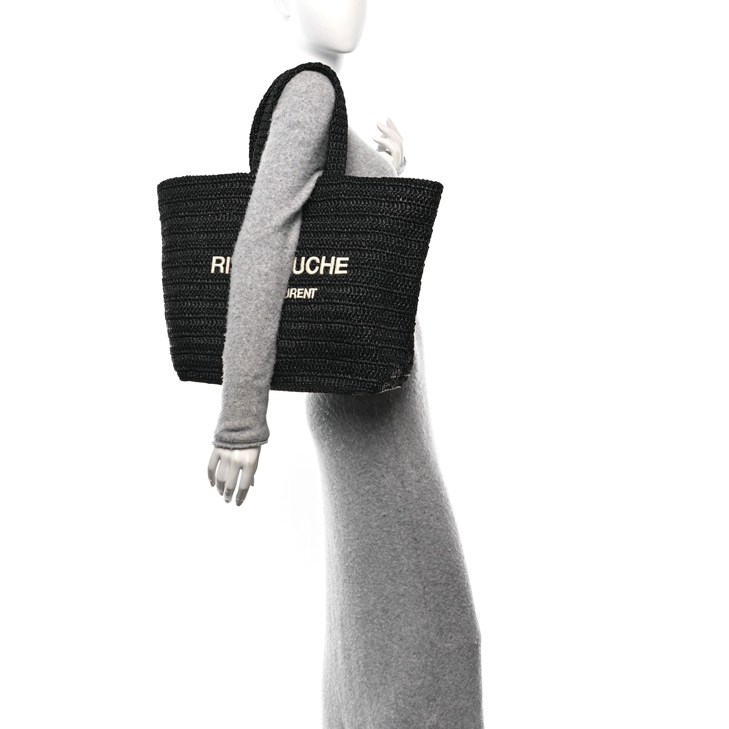 Raffia Rive Gauche Tote Black