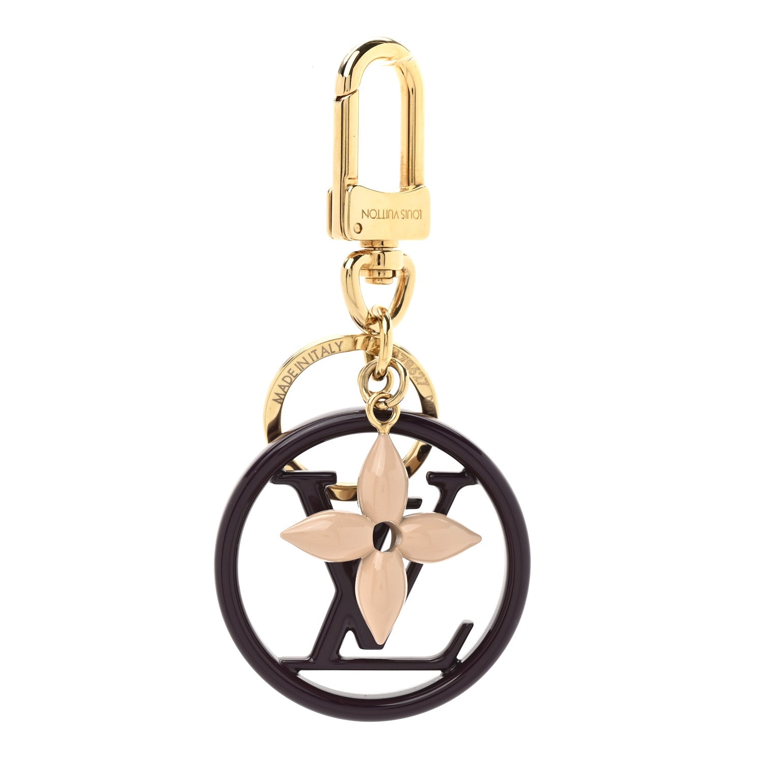 Louis Vuitton LV Circle Bag Charm Key Holder Purple Gold 1 of 4