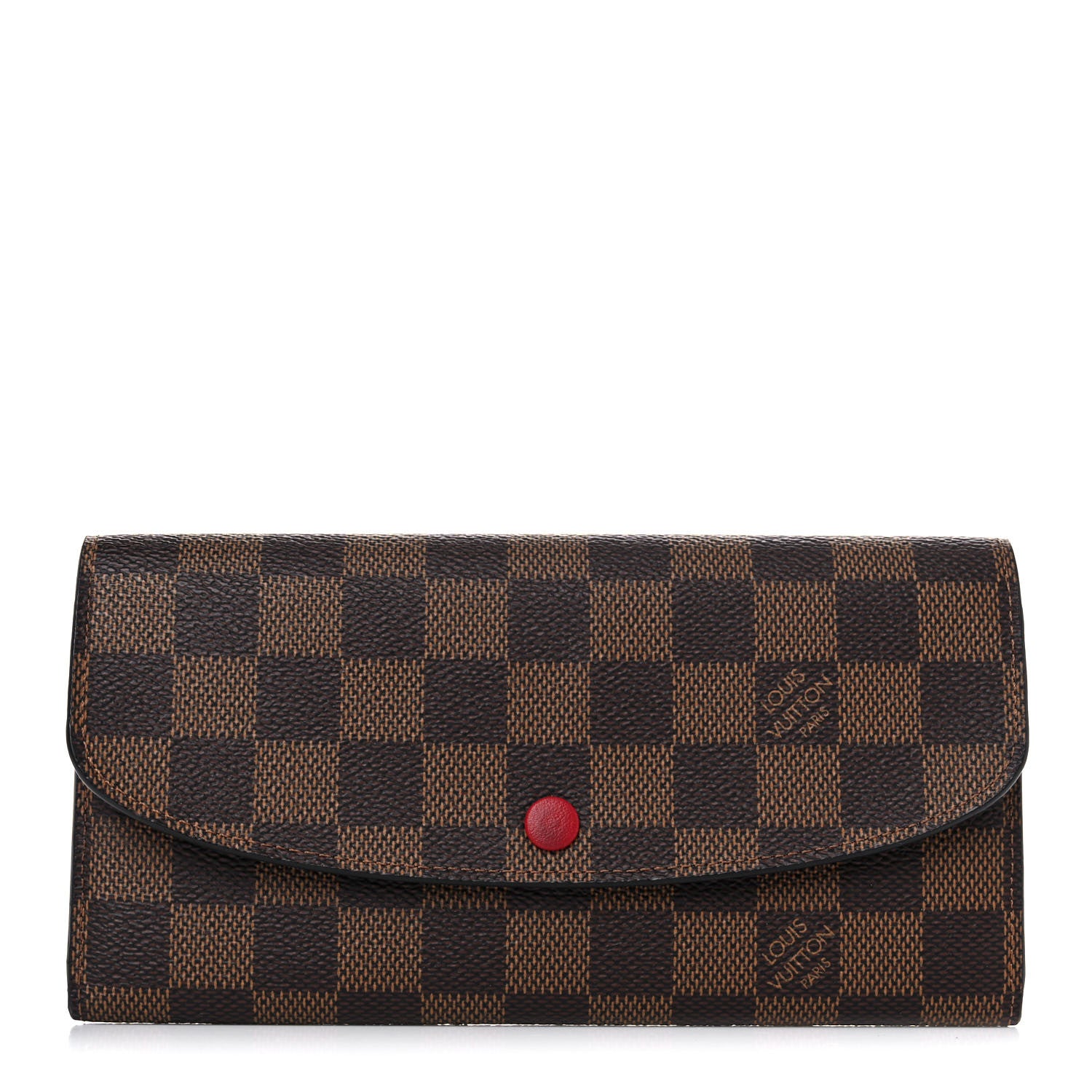 Louis Vuitton Damier Ebene Emilie Wallet Red 1 of 8