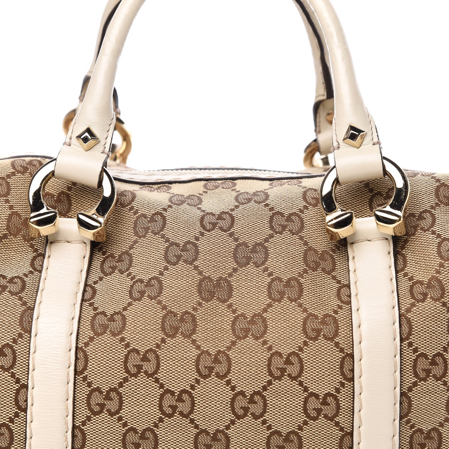 Gucci Monogram Equestrian Horseshoe Bowler White 10 of 10