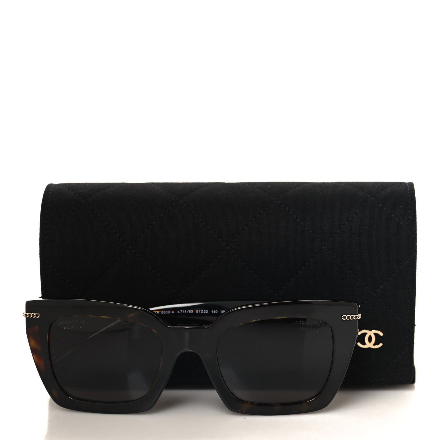 Chanel Acetate Square Sunglasses 5509-A Tortoise 7 of 7