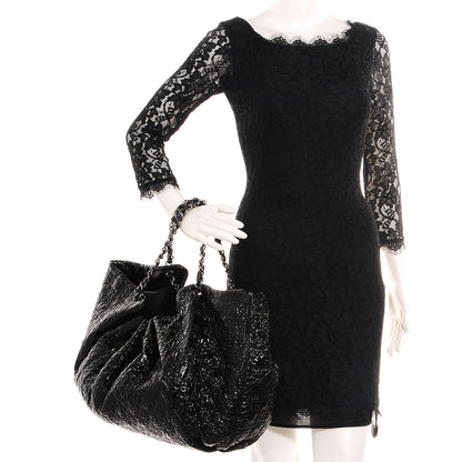 Chanel Vinyl Graphic Edge Tote Black 2 of 7