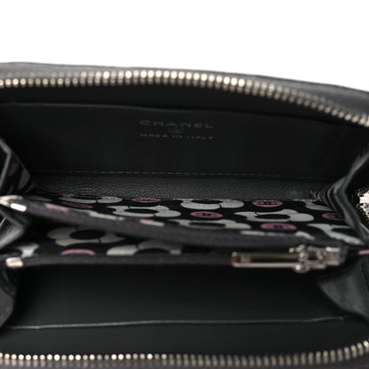 Chanel Lambskin Enamel Quilted Zip Around Coin Purse Wallet Grey 5 of 9