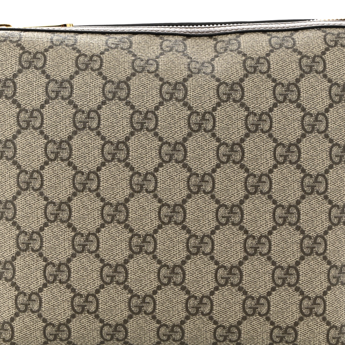 GG Supreme Monogram Textured Calfskin Web Super Mini Ophidia Shoulder Bag Beige Ebony New Acero