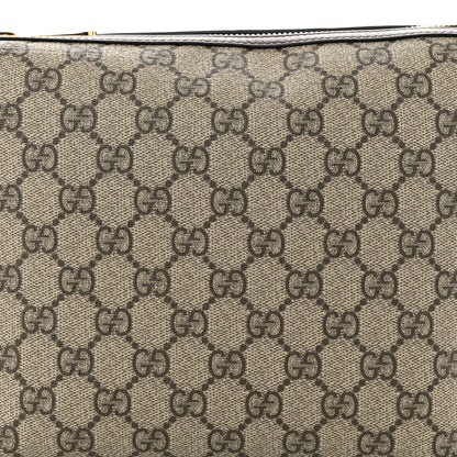 Gucci GG Supreme Monogram Textured Calfskin Web Super Mini Ophidia Shoulder Bag Beige Ebony New Acero 8 of 10