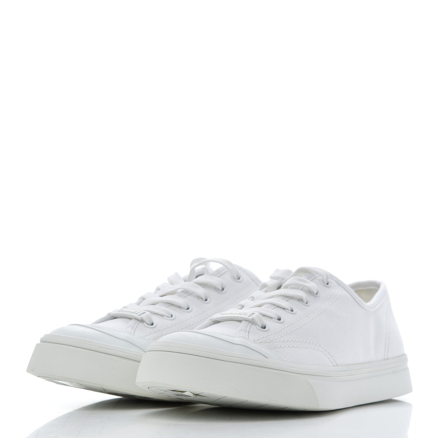 Fabric Low Top Sneakers 42 White