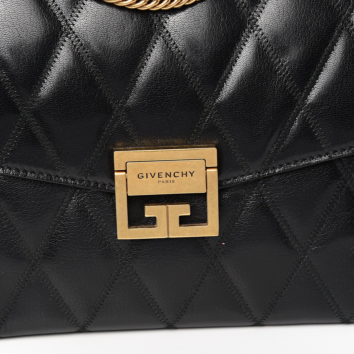 Givenchy Goatskin Quilted Medium GV3 Shoulder Bag Black 8 of 8