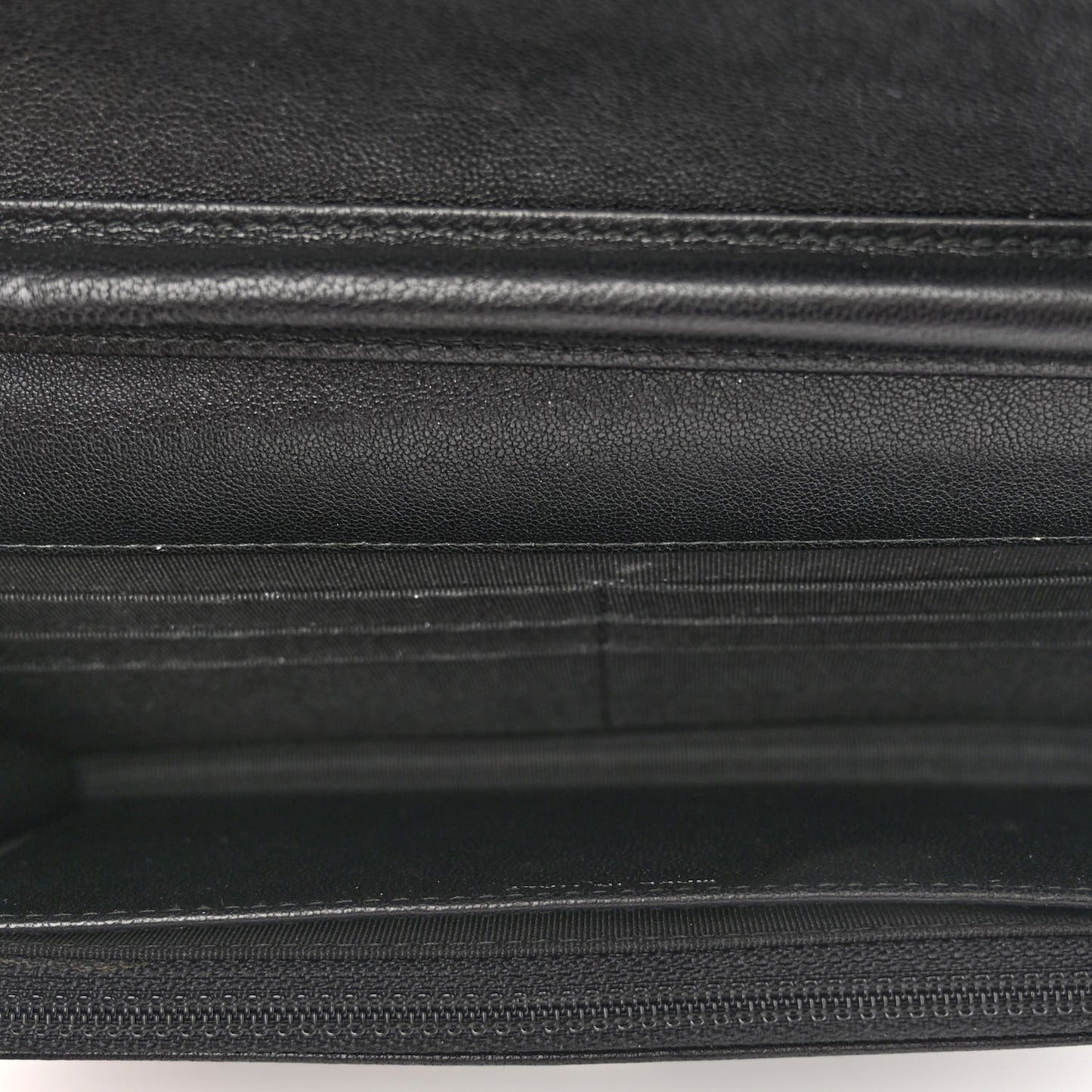Sheepskin Chevron Quilted Studded Reissue Wallet On Chain WOC Black