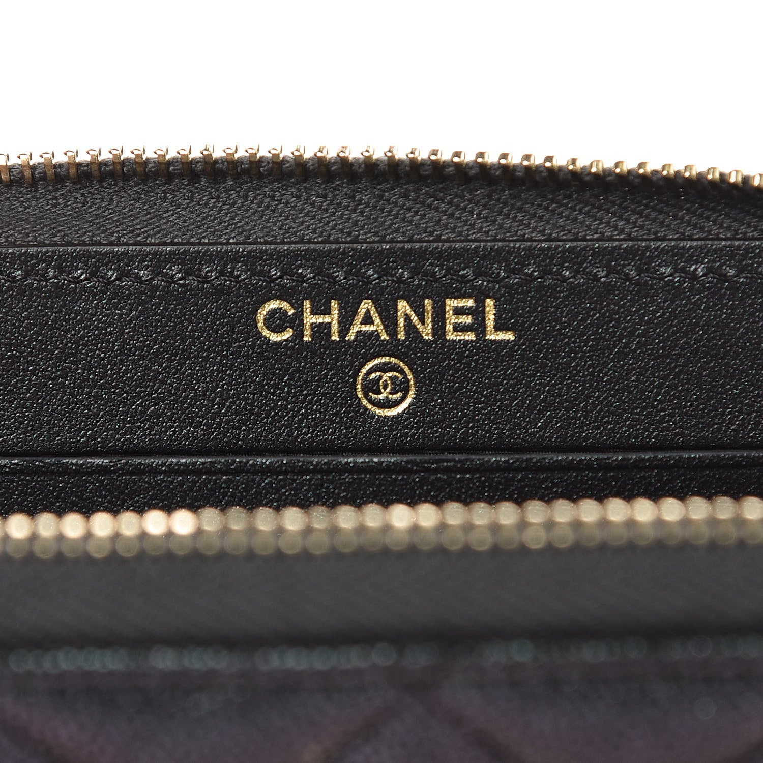 Chanel Iridescent Caviar Quilted Medium Zip Around Wallet Black 6 of 8