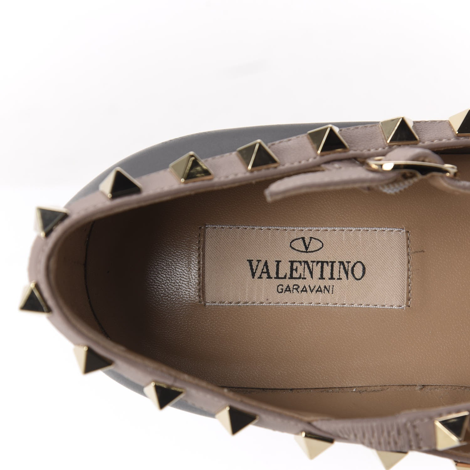 Valentino Garavani Nappa Rockstud Cage Ballerina Flats 37.5 Black Poudre 7 of 14