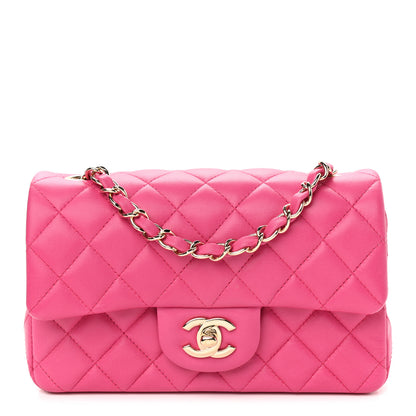 Chanel Lambskin Quilted Mini Rectangular Flap Fuchsia 1 of 8