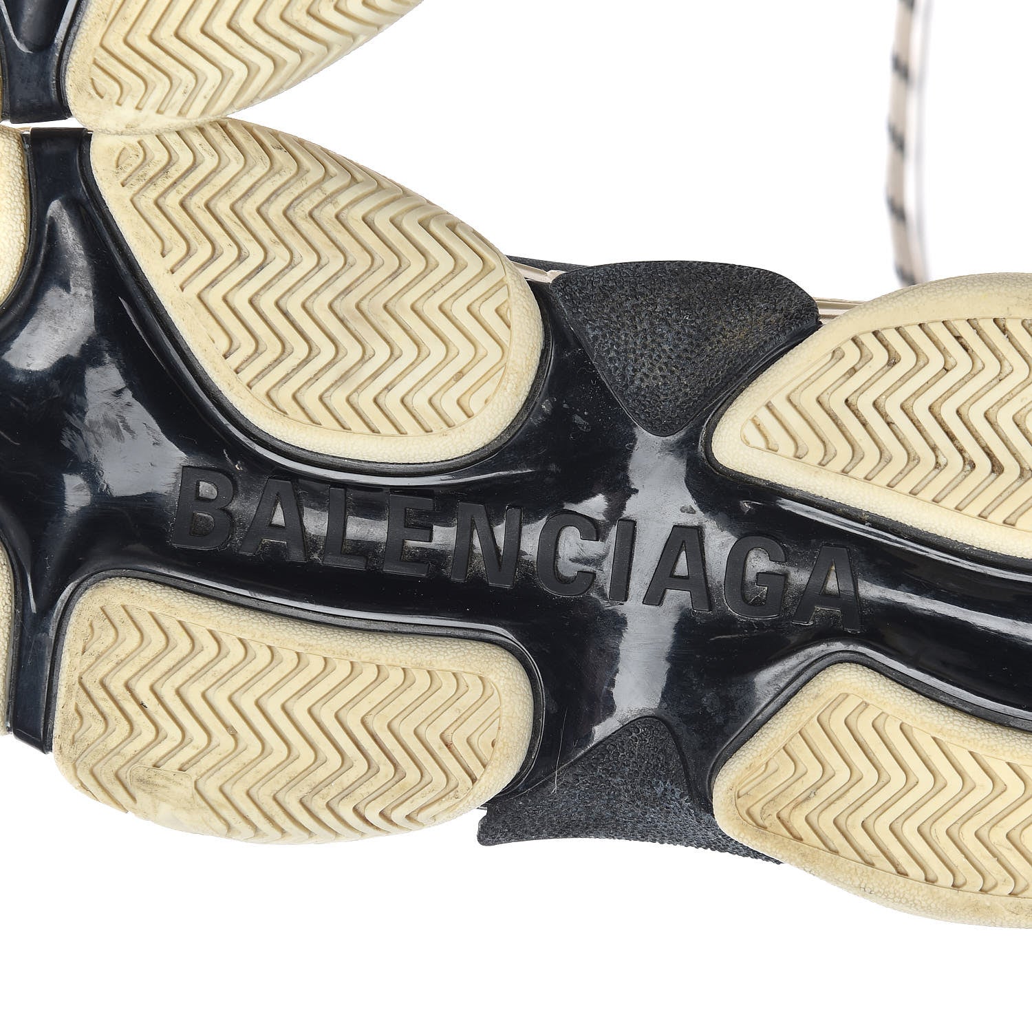Balenciaga Fabric Mesh Womens Triple S Sneakers 38 Beige Black 10 of 15