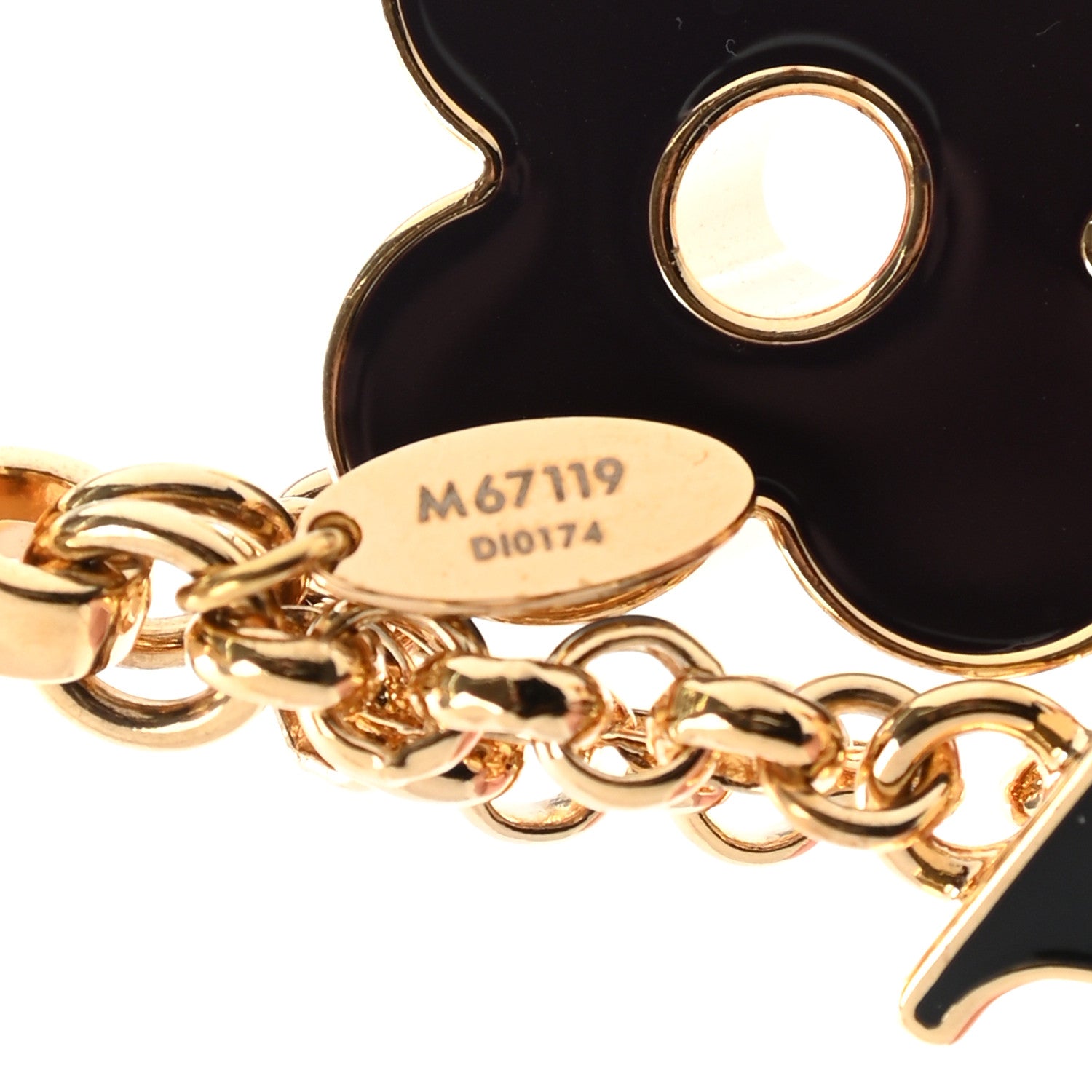 Louis Vuitton Metal Enamel Fleur De Monogram Bag Charm Dore 4 of 5
