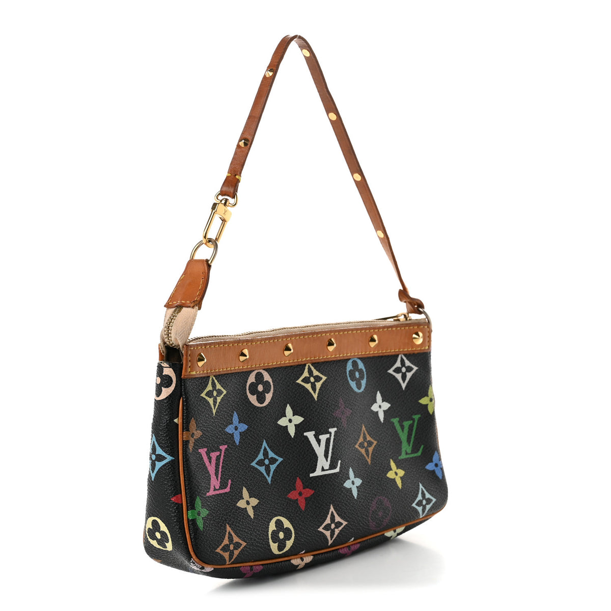 Louis Vuitton Monogram Multicolor Pochette Accessories Black 3 of 10