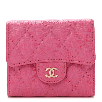 Chanel Caviar Quilted Compact Flap Wallet Pink 1 of 9