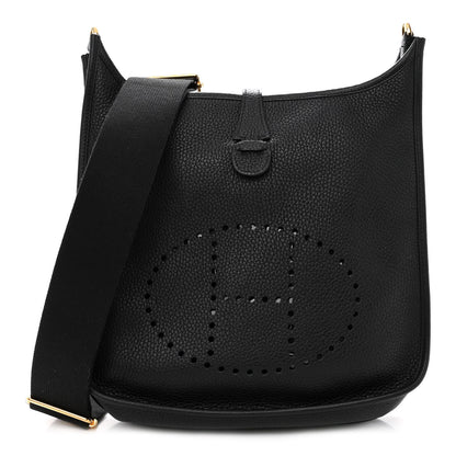 Hermes Taurillon Clemence Evelyne III PM Black 1 of 9