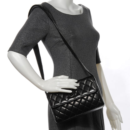 Chanel Lambskin Quilted CC Flap Shoulder Bag Black 2 of 8