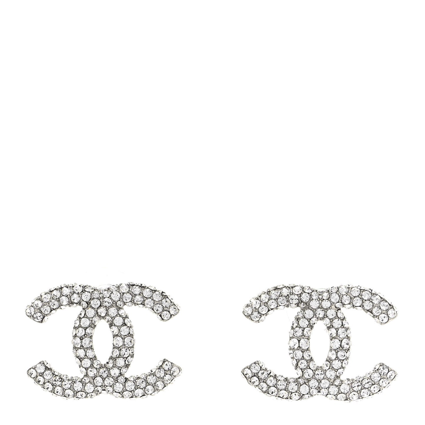 Crystal CC Treasure Chest Earrings Silver