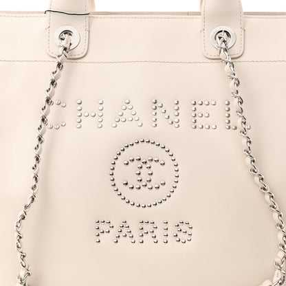 Chanel Caviar Medium Studded Deauville Tote Ivory 8 of 11