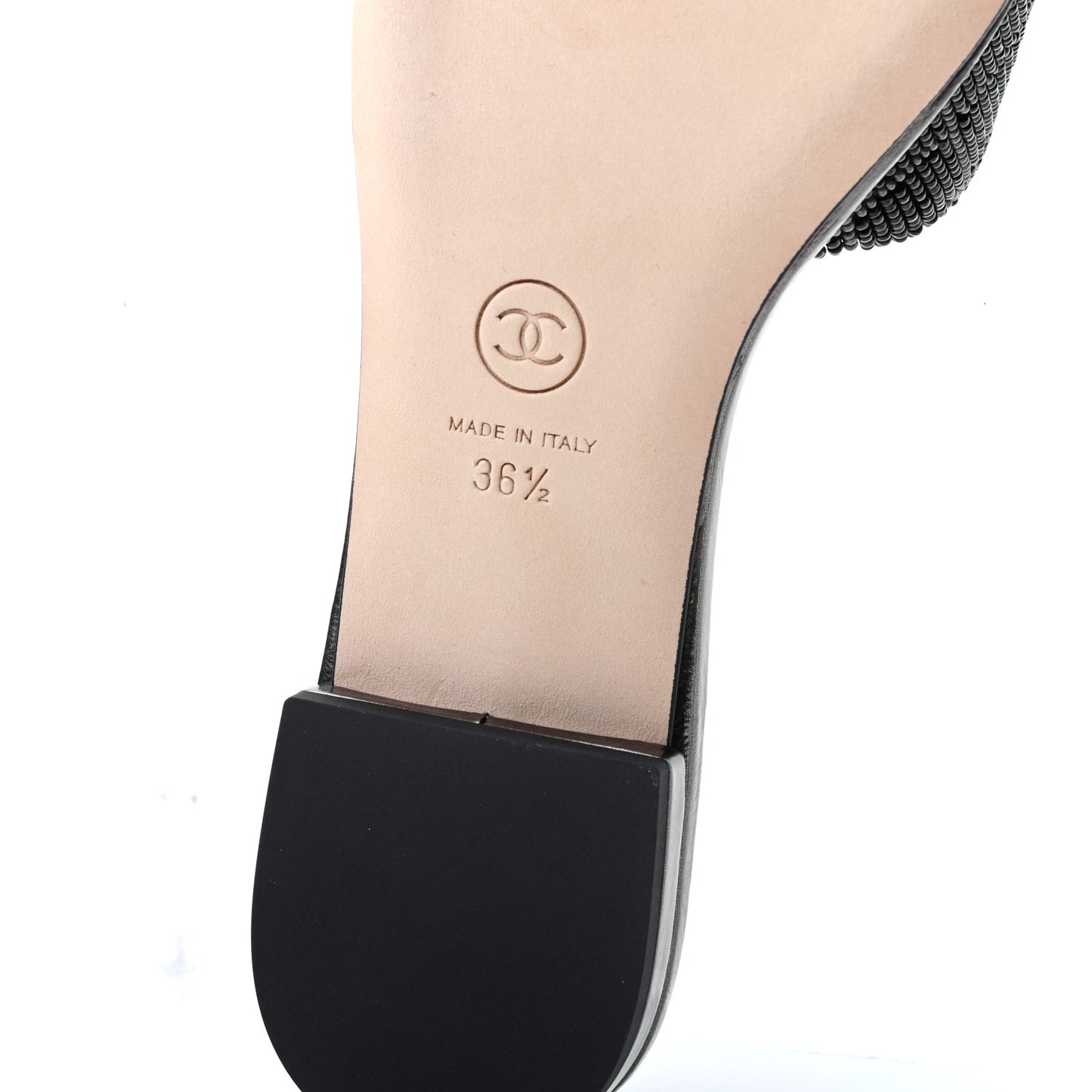 Pearl Embroidery CC Mules 36.5 Black