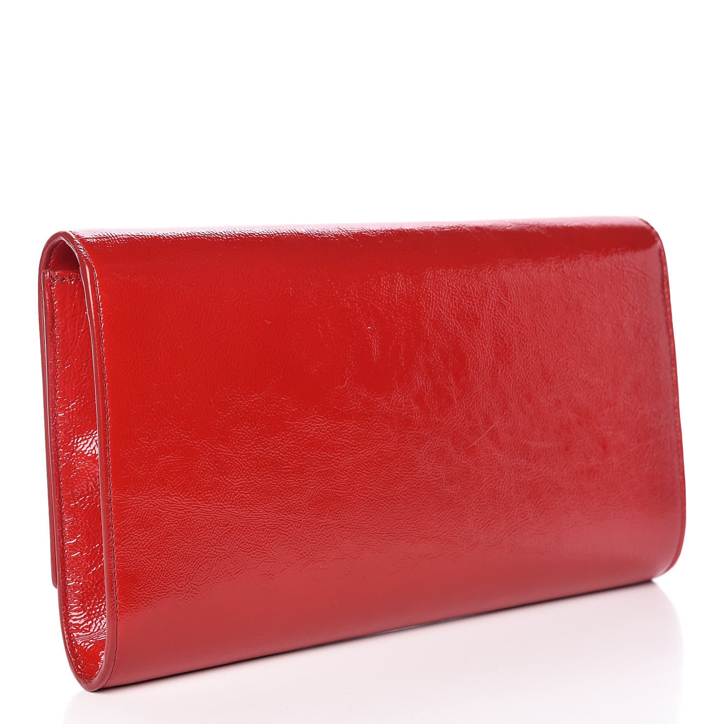 Textured Patent Large Belle De Jour Clutch Red
