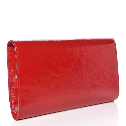Saint Laurent Textured Patent Large Belle De Jour Clutch Red 3 of 9