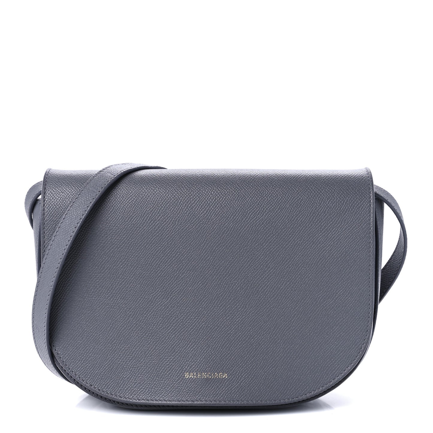 Grained Calfskin Logo S Ville Day Bag Gris Perle Fonce White