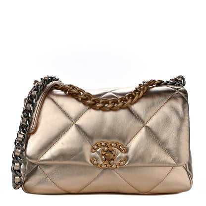 Chanel Metallic Lambskin Quilted Medium Chanel 19 Flap Gold 1 of 10