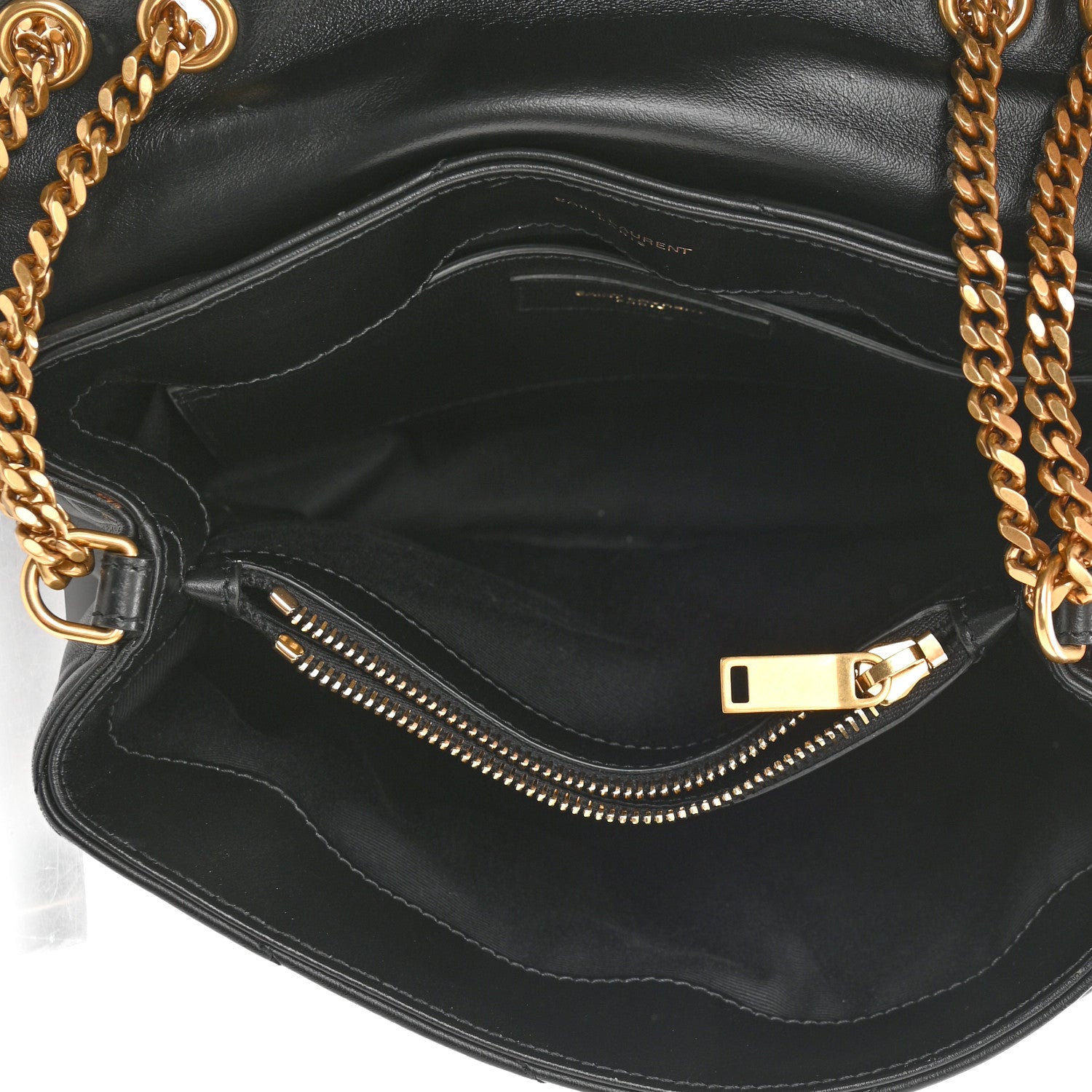 Saint Laurent Calfskin Y Quilted Monogram Small Loulou Chain Satchel Black 5 of 9