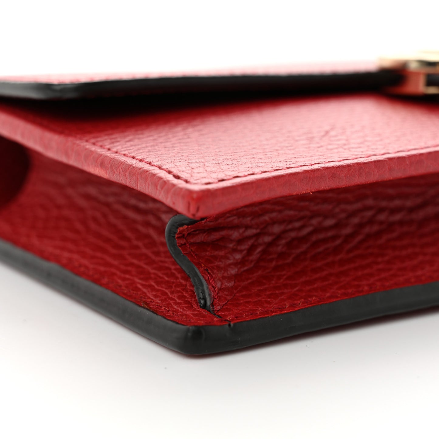 Dollar Calfskin Interlocking G Chain Wallet Red