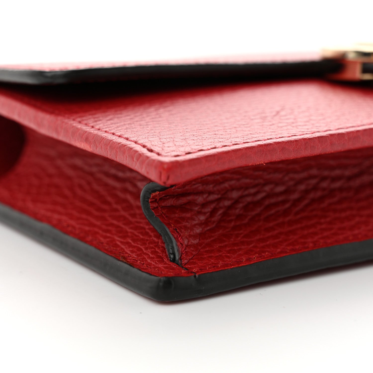 Gucci Dollar Calfskin Interlocking G Chain Wallet Red 9 of 12